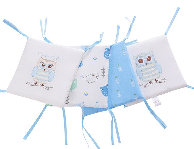 6Pcs/Set Infant Cartoon Owl Crib Bumper Bed Protector Baby Kids Cotton Cot Nursery Bumper Baby Bed Anti-collision Bumper