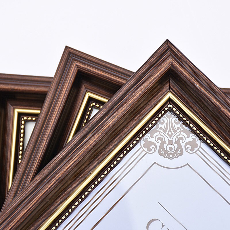 Light Blue Plastic Photo Frame 4/6/7/10 Inch Brown Picture Frames Rustic Home Decor Nightstand Family Portrait Desk Decoration: Dark Brown / 7 Inch