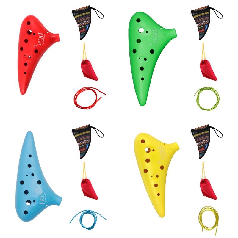 1 ensemble 12 trous C Ocarina bleu/vert/Ged/jaune + ensemble National à vent Instrument de musique 4 couleurs