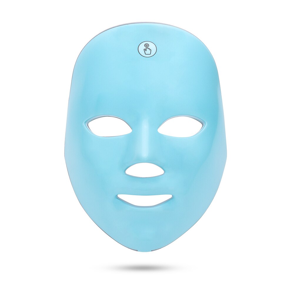 7 Colors Light LED Facial Mask Phototherapy Skin Rejuvenation LED Mask Anti Acne Whitening Wrinkle Removal Mask Face Care Beauty: blue