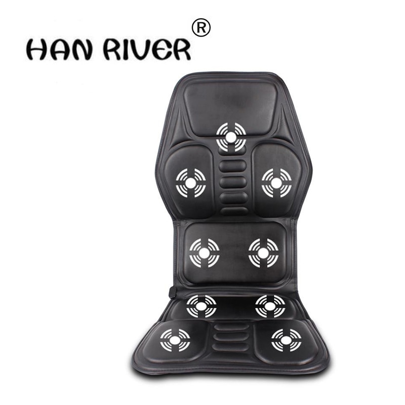 Cojín de masaje de cuerpo completo para coche y oficina, colchón vibrador de calor, silla de masaje para cuello y espalda, asiento de coche de relajación, 12V,