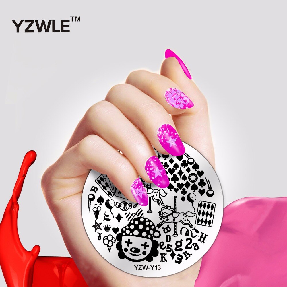 1 pièce ronde fleur Nail Art Image timbre estampage plaques manucure modèle bricolage vernis pochoir ongles outils