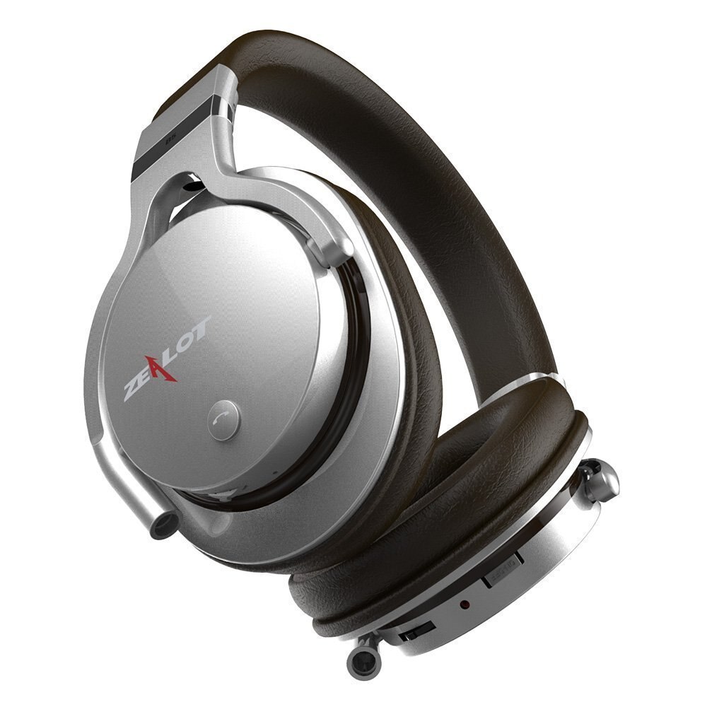 ZEALOT B5 Super Bass Bluetooth 4.0 Headphone Over Ear Stereo Wireless Headset With Microphone Micro-SD Card Play: Silver Brown