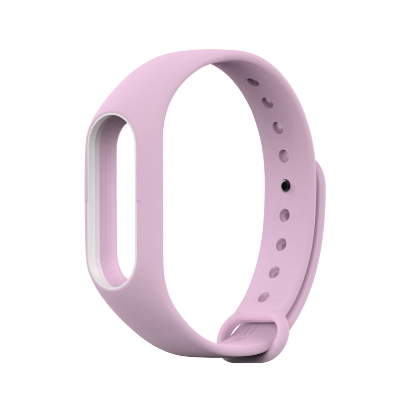 Para Xiaomi Mi Band 2 Correa de muñeca de silicona para mi Band 2 pulsera accesorios reloj inteligente Original M2 Miband 2 Correa: Light Purple White