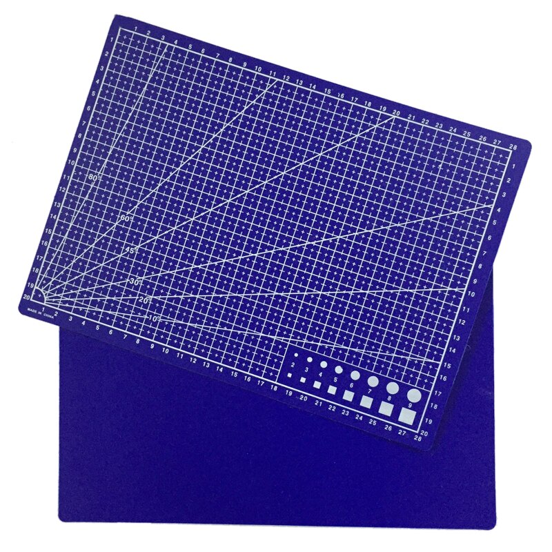 5 PCS of A4 Grid Lines Cutting mat Craft Card Fabric Leather Paper Board 30*22cm Blue