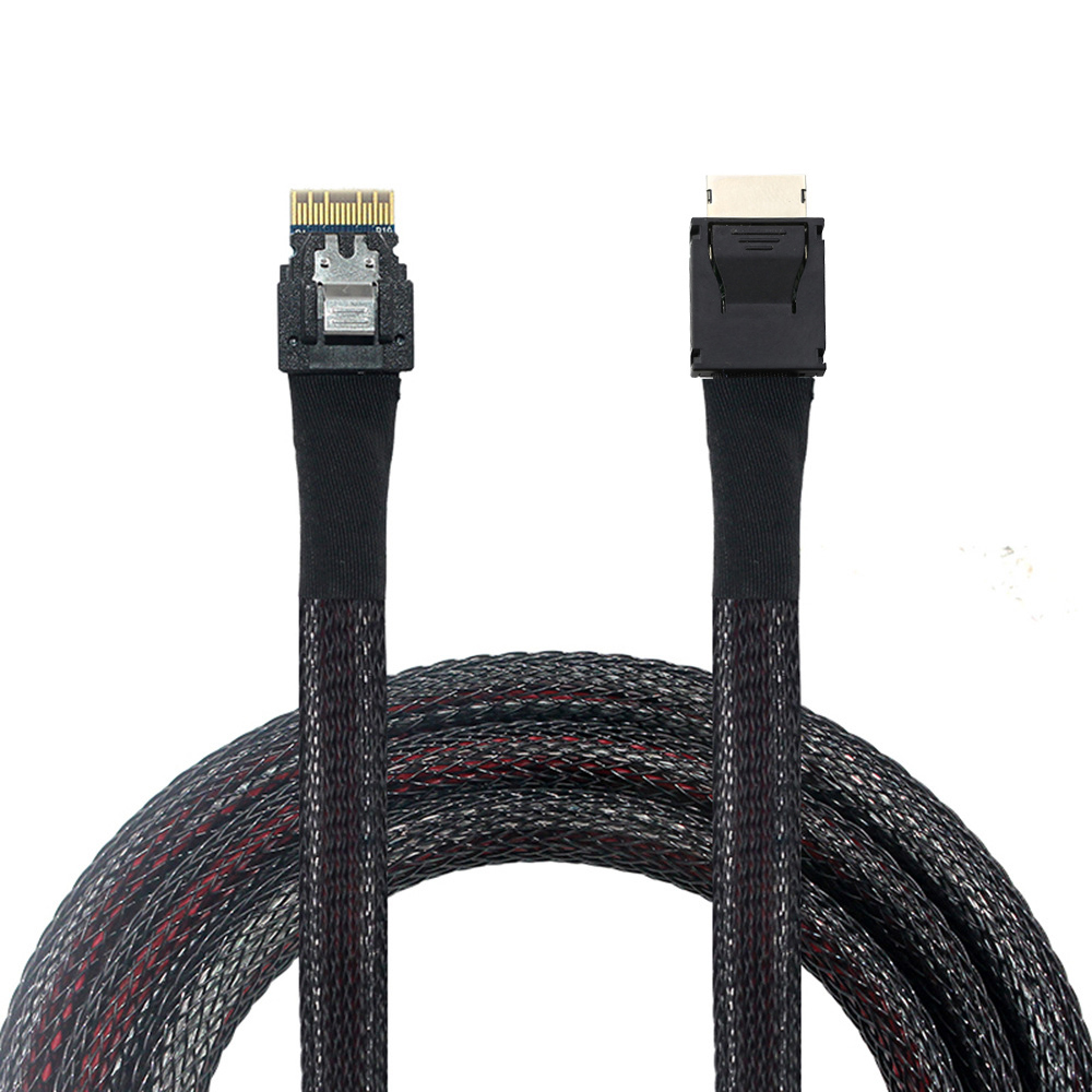 PCIe 4.0 x4 SFF-8654 4i to Oculink SFF-8611 4i Cable, High Speed Slim SAS to Oculink Adapter for NVMe SSD Server GPU Workstation