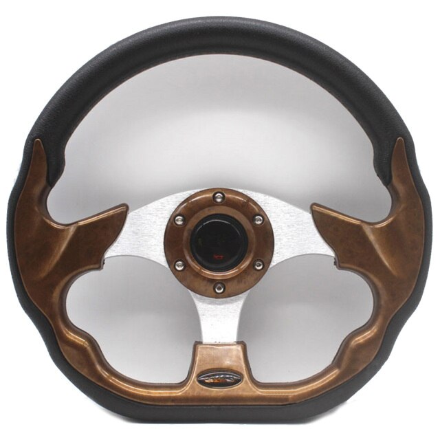 13in Golf Steering Wheel Aluminum + Carbon Fiber Sports Style For EZGO/CLUB CAR DS/YMH/CLUB CAR PRECEDENT Golf Cart Replacement: Wood Color