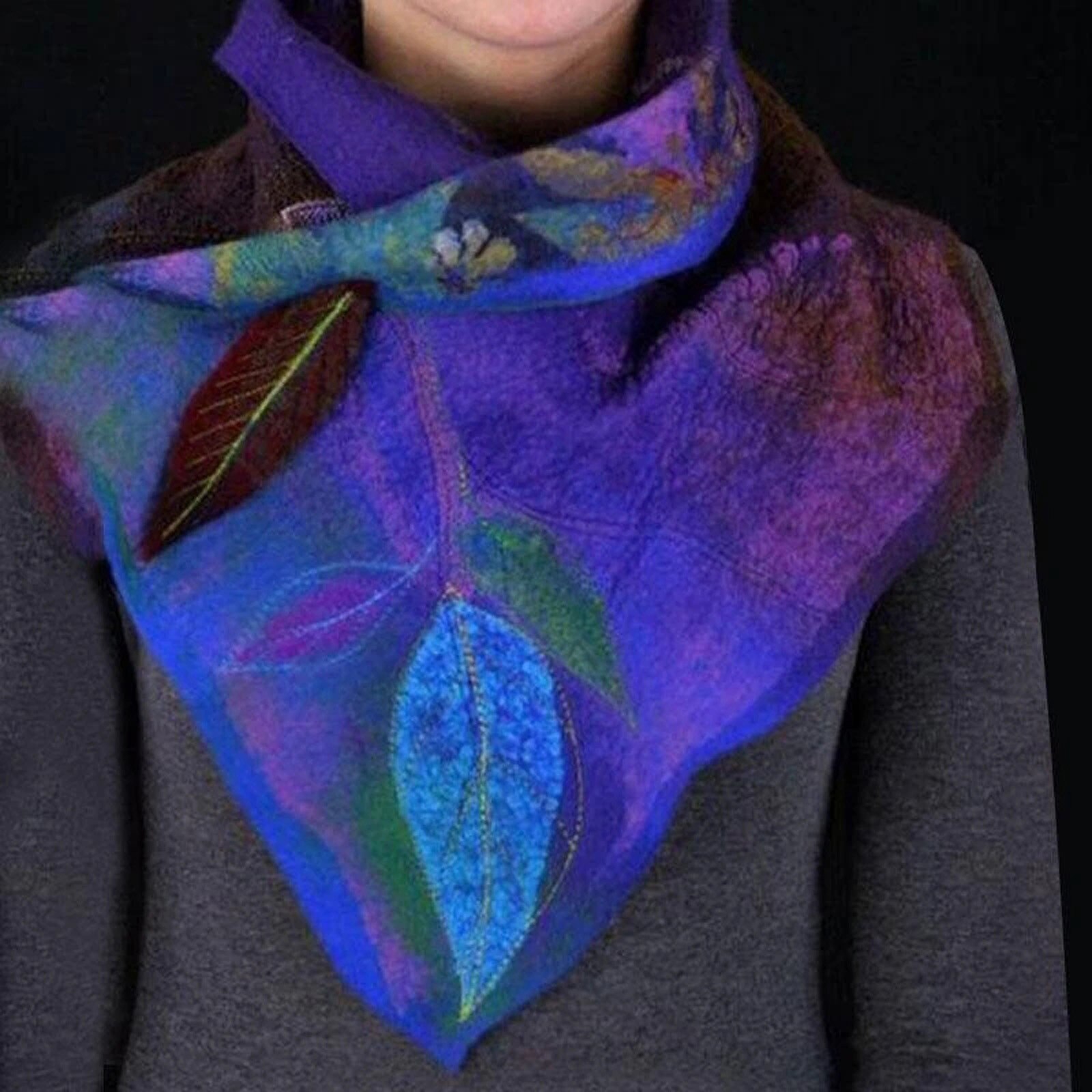 D Brand Stijlvolle En Vrouwen Casual Printing Sjaal Retro Multi-Purpose Sjaal Button Sjaal: BU