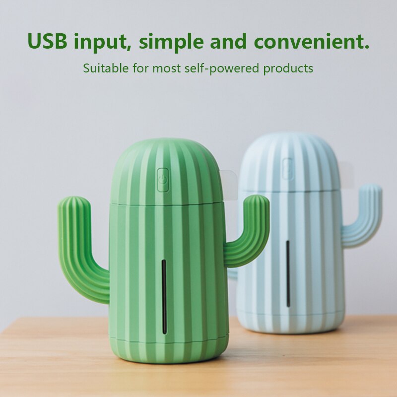 Air Humidifier Home Office Mini Air Diffuser Cactus Plant humidifier Rechargeable 340ml Wireless Humidifier Nano Mist Sprayer