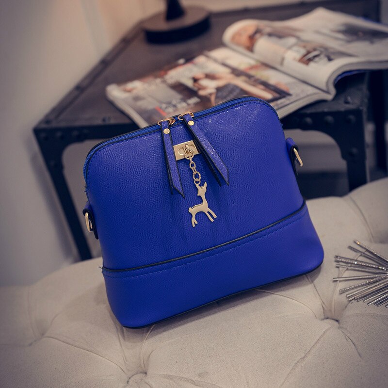 Taschen für Frauen Neue Stil Damen Schulter Tasche PU Reißverschluss Bote Tasche Weiches Gesicht Hülse Tasche Ebene aufbringen handtasche: Blau