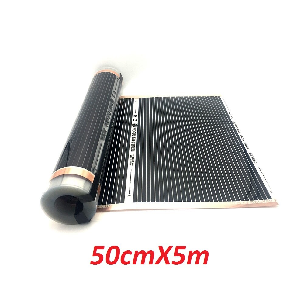 400w/m2 Infrared Carbon Underfloor Heating Film AC220V Warm Floor Mat: 50cmX5m