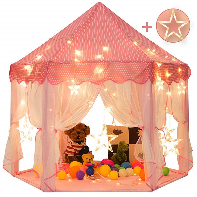 Zeshoekige Screen Kinderen Speelhuis Opvouwbare Pop-Up Indoor Outdoor Kid &#39;S Tent Speelgoed Huis Prinses Kasteel Kind Kamer decoraties