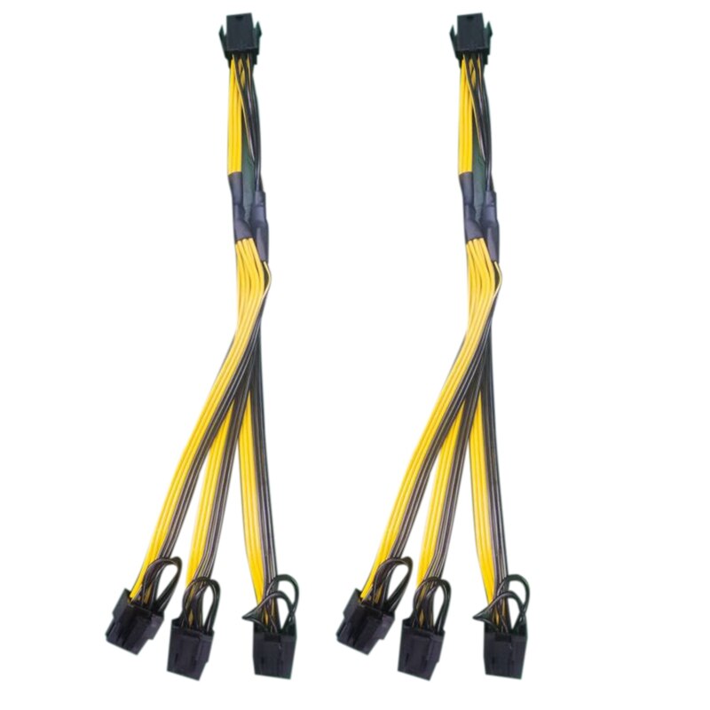 Graphics Card 6 Pin 6P 6Pin One Turn Four 6+2Pin 1 To 4 Graphics Card Power Supply Line One Drag Multiple Parallel: Brown