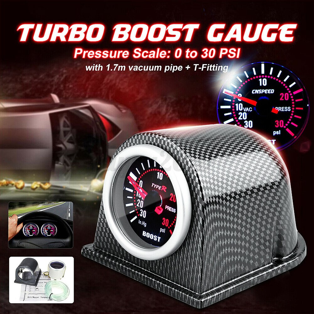2in 52mm Mechanical 12V Car Turbo Boost Gauge Kit Universal Car Parts Led Pointer Display Boost Controller Kit 1-30 PSI