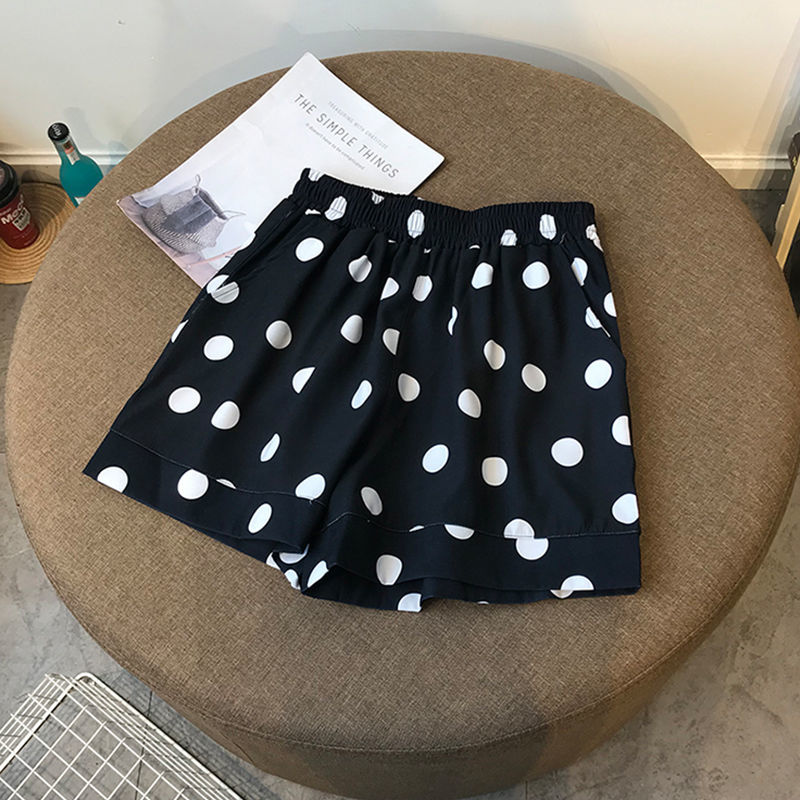 Short taille haute pour fille, jupe décontractée, vêtement de plage, pour bébé, enfants, imprimé de points, printemps été 2022, E70: Black / 12