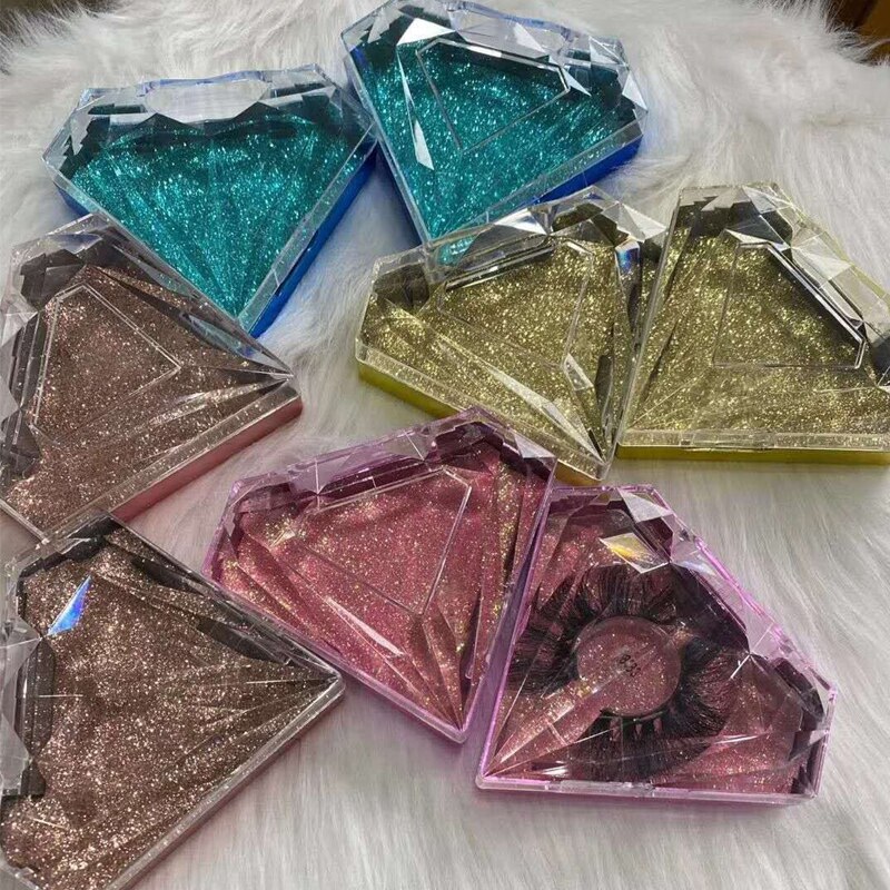 10/20/30/50 pcs Crystal Clear Lash Box for 25mm Dramatic Mink Lashes Empty Clear diamond Lashes Packaging: 30box with tray / MIX