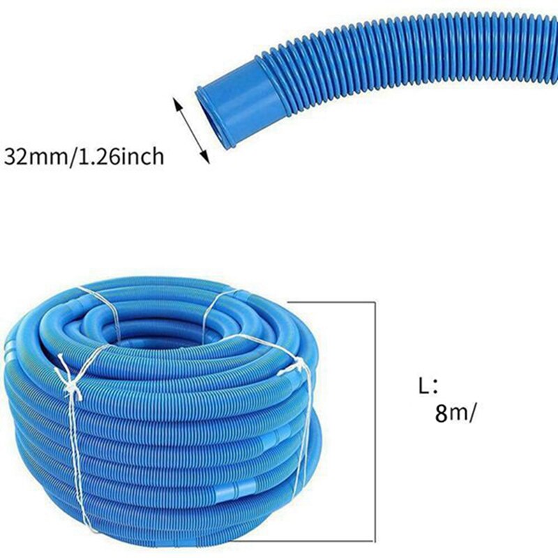 8M Swimming Pool Vacuum Cleaner Hose Suction Swimming Replacement Pipe Pool Cleaner Tool Swimming Pool Cleaning Hose