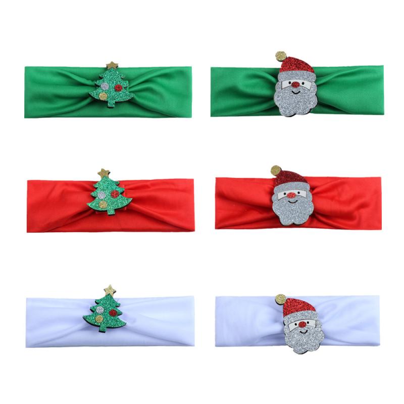 Moda quente crianças bebê menina elástico bandana árvore de natal papai noel headwear recém-nascido stretchable acessórios de cabelo