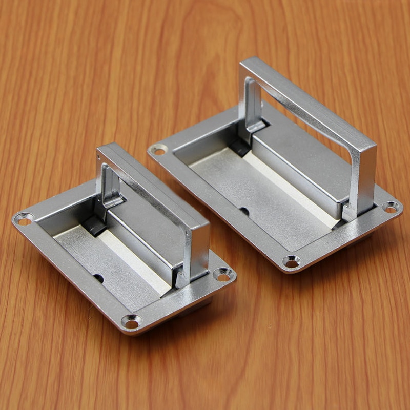1 PCS 11.1cm x6.9cm Metal Rectangle Shaped Recessed Folding Pull Handle Grip