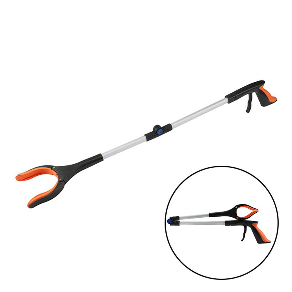 32in Extension Clamp Folding Pickup Clip Aluminum Handicap Tool with Rotary Clamp in Rubber Extension Clamp high areas shelves