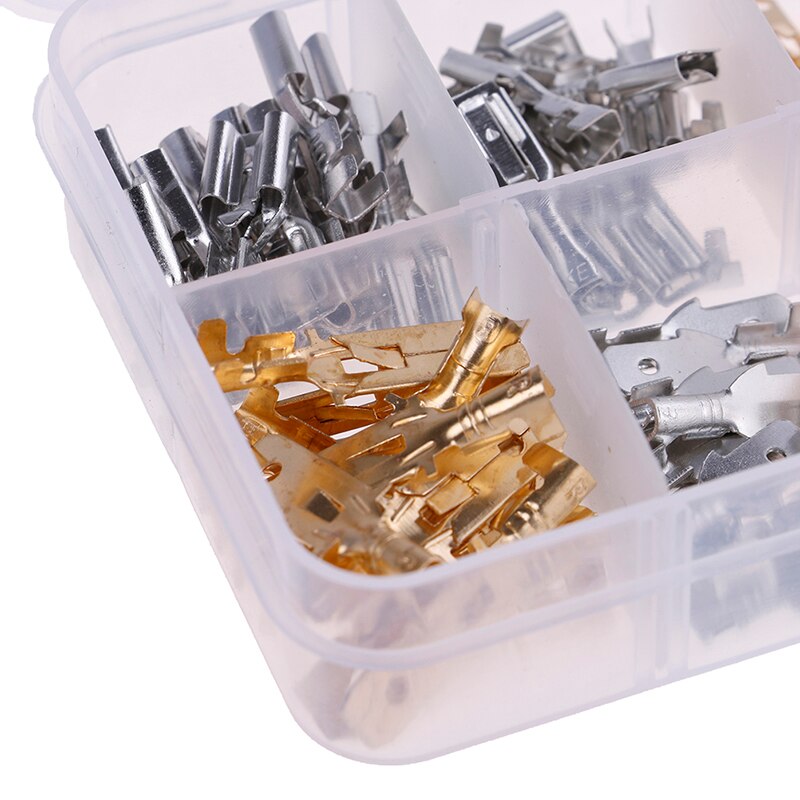 150pcs/Set Male And Female Car Spade Connectors Splice Crimp Wire Terminals Assortment Kit With Insulating Sleeves Kit