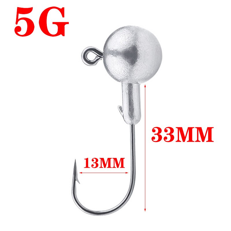 5 Stks/partij Crank Jig Hoofd Haken 3.5G 5G 7G 10G 14G Vissen Haak Lood Jig lokken Harde Aas Zachte Worm Visgerei Accessoires