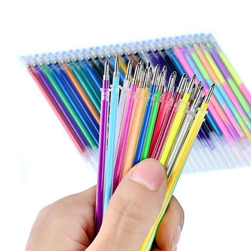 Flash recharge couleur pleine Flash recharge enfants dessin fournitures de bureau 12/24/36/48 couleurs glamour couleur recharge