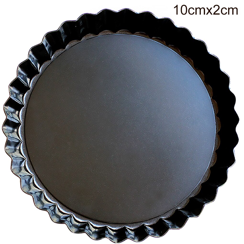 Ostekagepande rund kageform med aftagelig bund nonstick kulstofstål brød bageværktøj: 10 x 2 cm sort