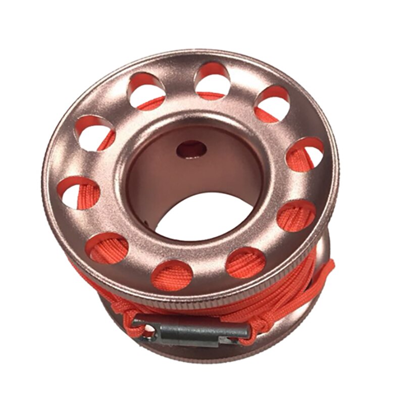 Scuba Diving Spool Finger Reel Bolt with Brass Clip Aluminum Alloy Freediving Spool Dive Reel 30M Line