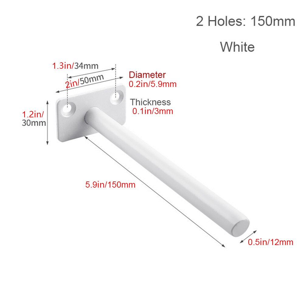 T Shape Shelf Bracket Wall Shelves Supports Metal Brackets Concealed Shelf Brackets Floating Hidden Screw Mounting Plate: 150mm-W2