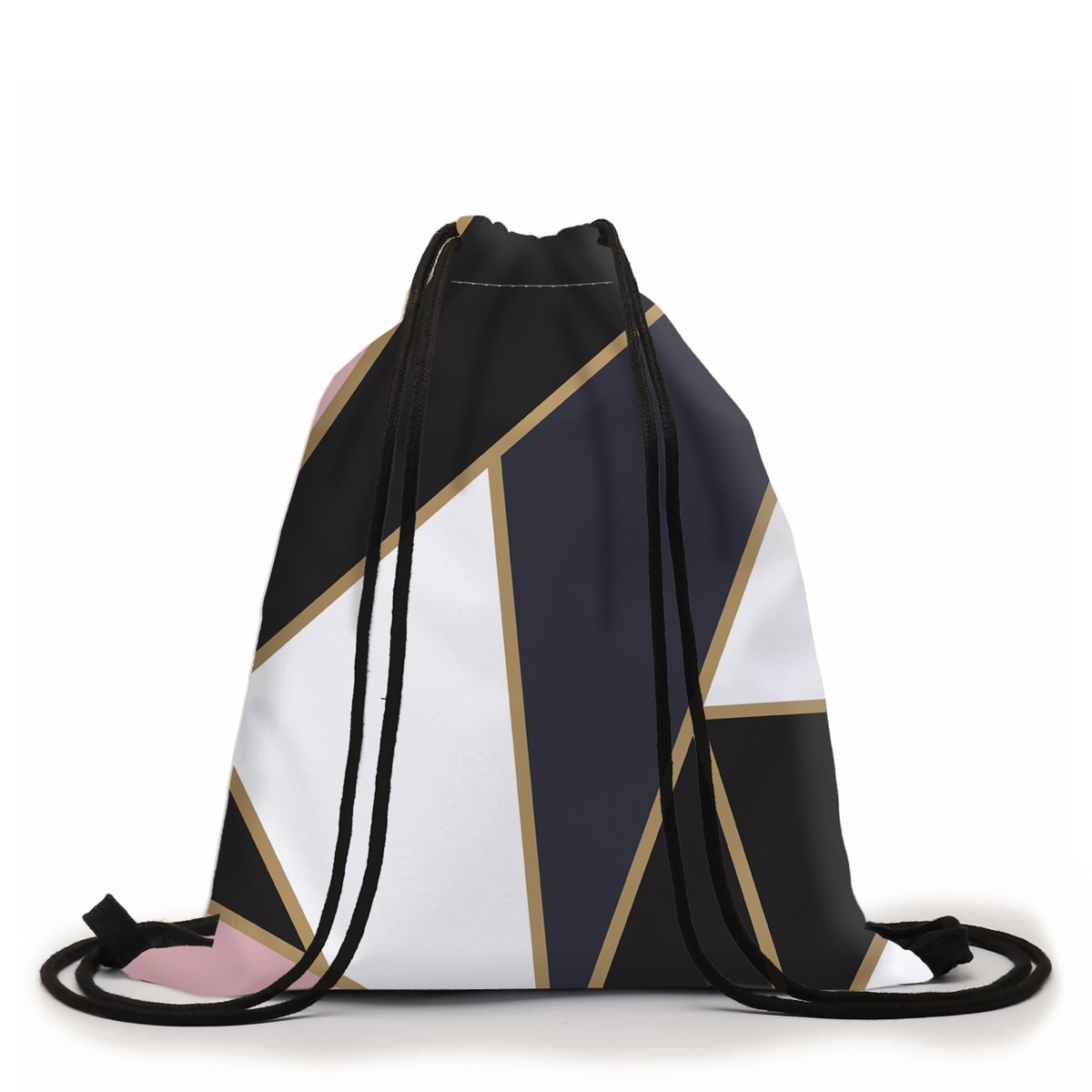 Deanfun Drawstring Bag Marbling Geometric Pattern Sports Bag Women Beach Bag 60337