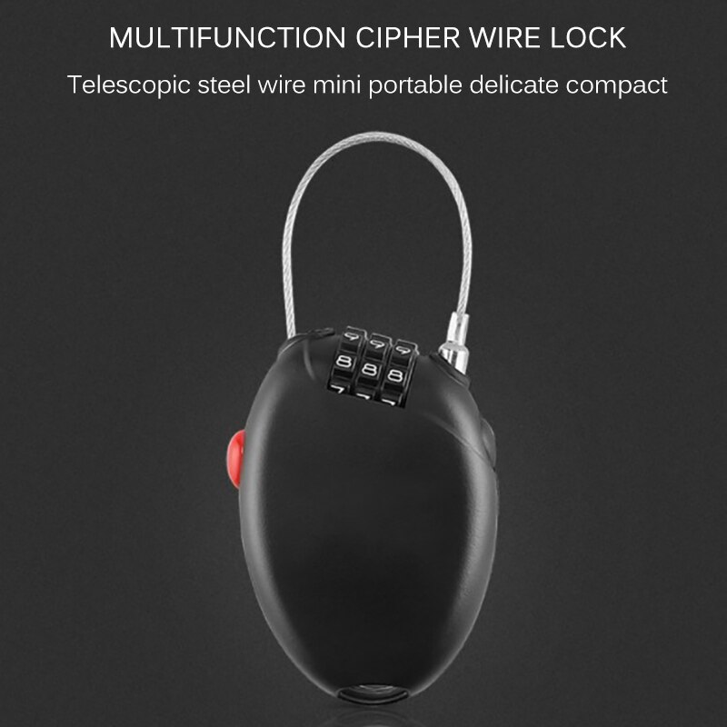 Candado de Cable de piñón fijo para bicicleta de montaña, Mini contraseña antirrobo, para monopatines, mochila con cierre