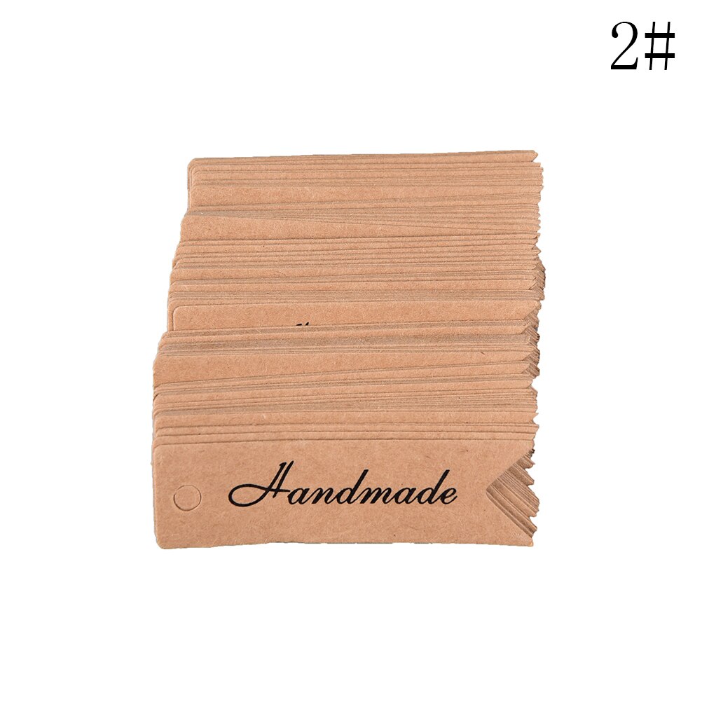 100 pièces "merci" "Fait Main" Kraft étiquettes Étiquette Volante En Papier Pour Artisanat Papier Étiquette fournitures de fête étiquettes De Vêtement: 2