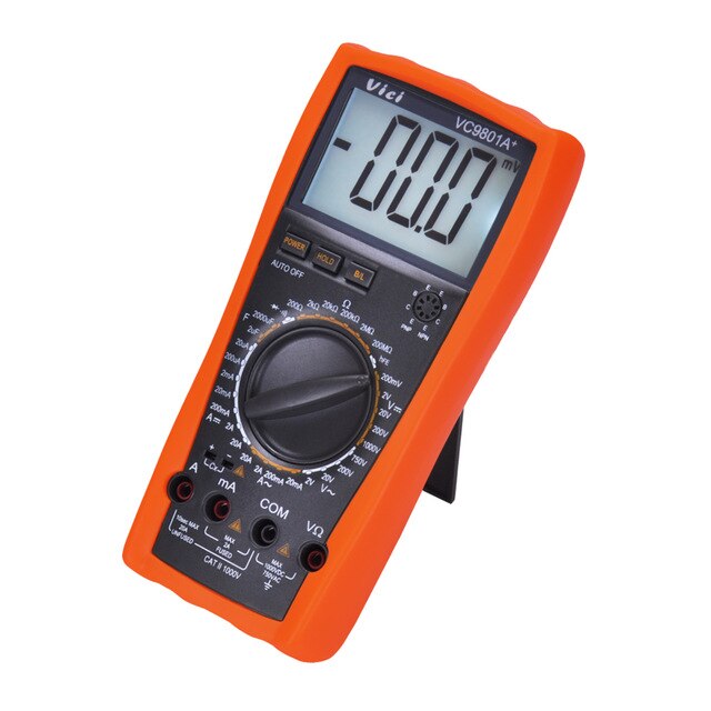 VICI VC9801A+ Digital Multimeter DMM AC/DC Ammeter Voltmeter Ohmmeter w/Capacitance hFE Tester Meter LCD Backlight Data Hold