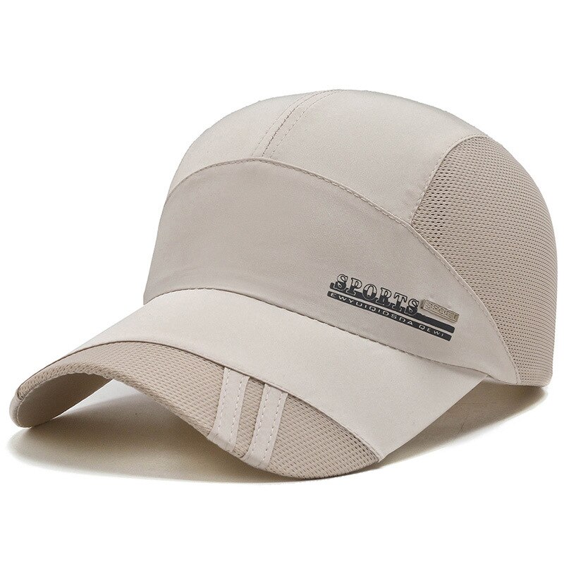 Masculino feminino esportes de secagem rápida boné de beisebol snapback sunhat malha retalhos de pesca ao ar livre correndo hip hop chapéus de beisebol casquette: Beige Cap