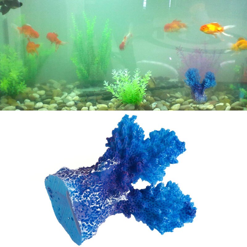 Aquarium Kunstmatige Hars Mini Coral Boom Onderwater Decoratie Landschap Decor Aquarium Blauw Koraal Ornamenten