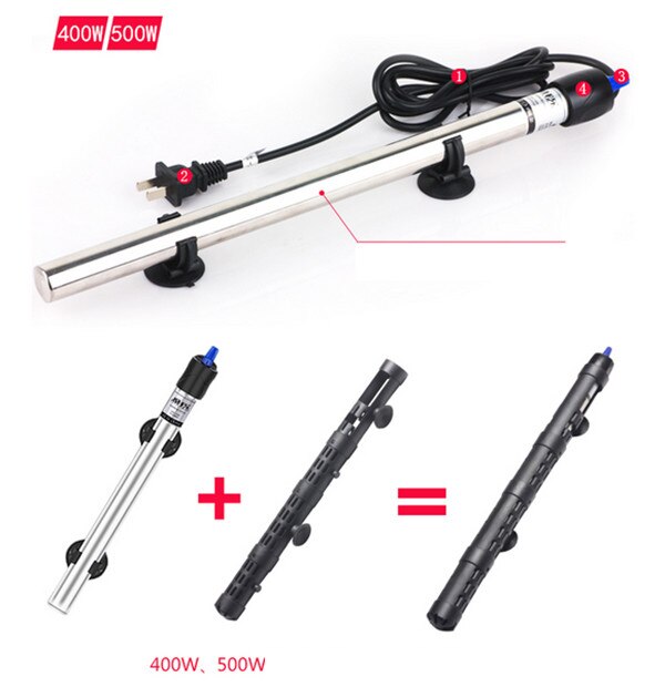 Stainless Steel Adjustable Automatic Aquarium Fish Tank Water Temperature Thermostat Heater
