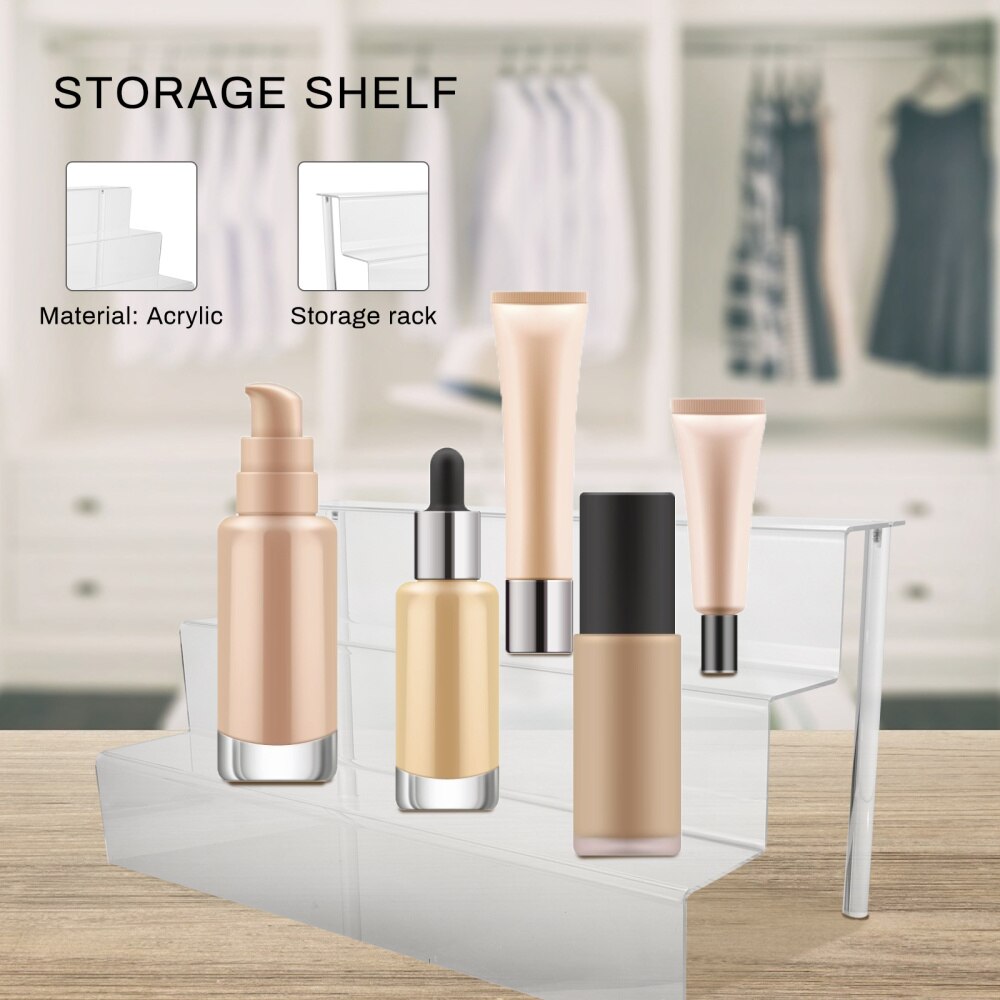3 lag rack akryl stige kosmetik holder display stand kagehylde