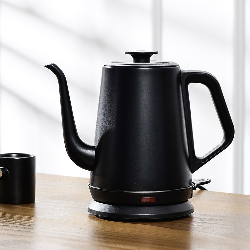 Elektrisk kaffe vattenkokare camping vattenkanna vattenkokare bärbart rostfritt stål waterkoker köksredskap  eb50sh: Svart