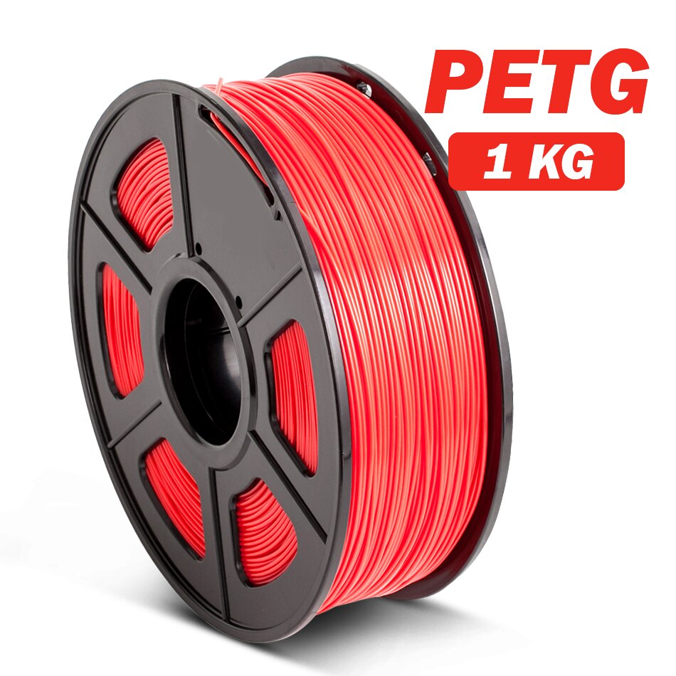 SUNLU – Filament PETG translucide pour imprimante 3D, matériaux d'impression en plastique, , 1.75mm de diamètre, sous forme de bobine de 1KG: PETG Red