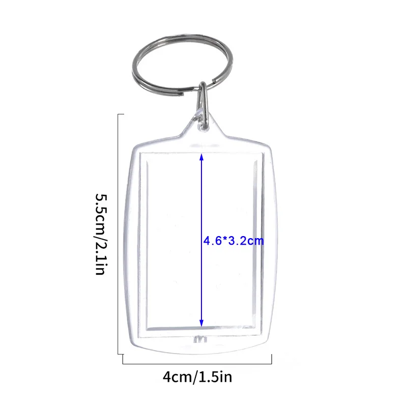 1-10 Uds DIY foto Keychian acrílico imagen insertar llavero cuadrado redondo personalizado llaveros divididos para de graduación de aniversario: 8 cm / Azul