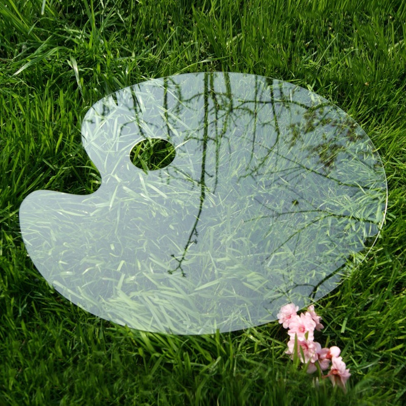 Clear Plastic Paint Palettes 11x14 Inches Size 2 Sets,Oval Art Palette for Acrylic Oil Paints Mixing - Easy Clean