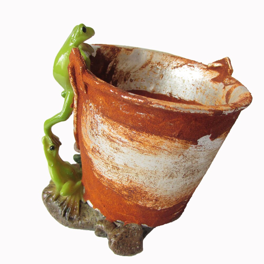Everyday Collection Home Decor Mini Flower Pot Fairy Garden Animal Frog succulent pot Outdoor Decoration Clay Flowerpot: Z13315A