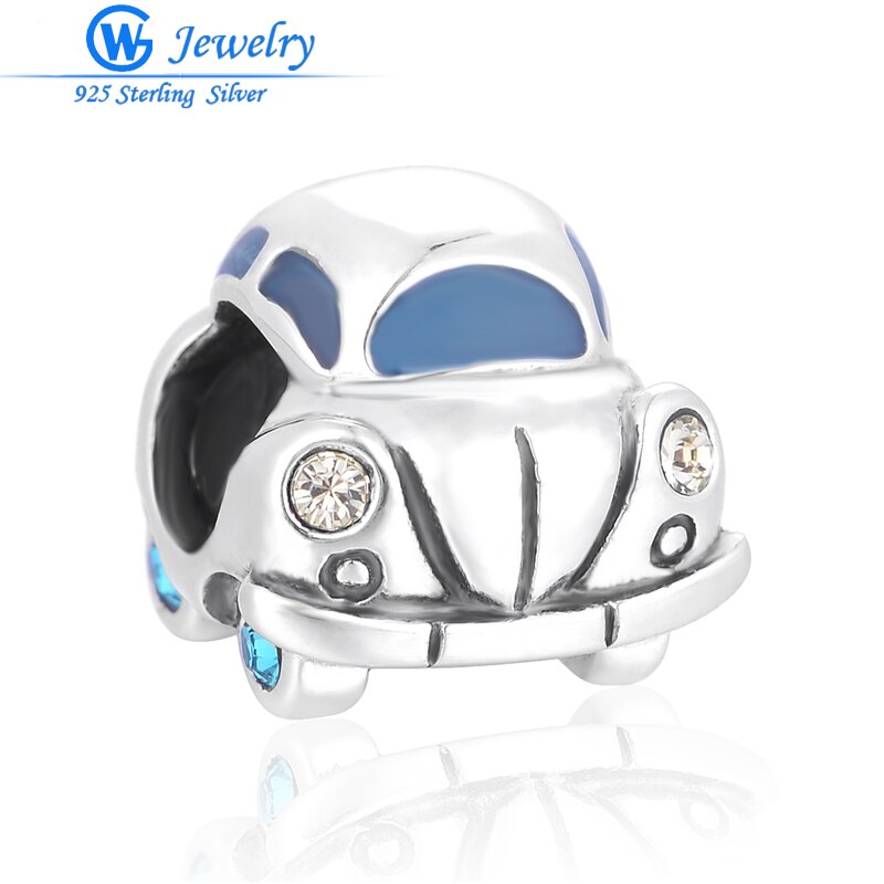 Abalorios de coche de escarabajo de plata 925, compatibles con la europea, dijes, Pulsera Original, joyería clásica