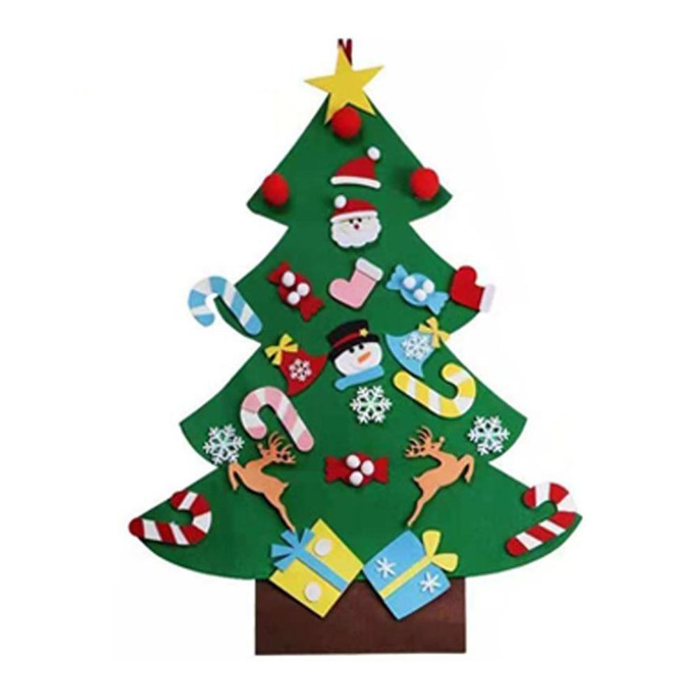 Diy tredimensionelt filt klud juletræ til hjemmet navidad år julepynt børn håndlavet legetøj: Skriv en