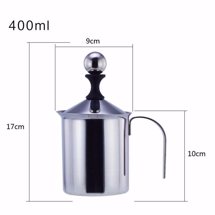 Milk Frothers Double Layer Milk Frother Manual Milk Frother Latte American Coffee Cappuccino Cup 201 304 Stainless Steel Thick