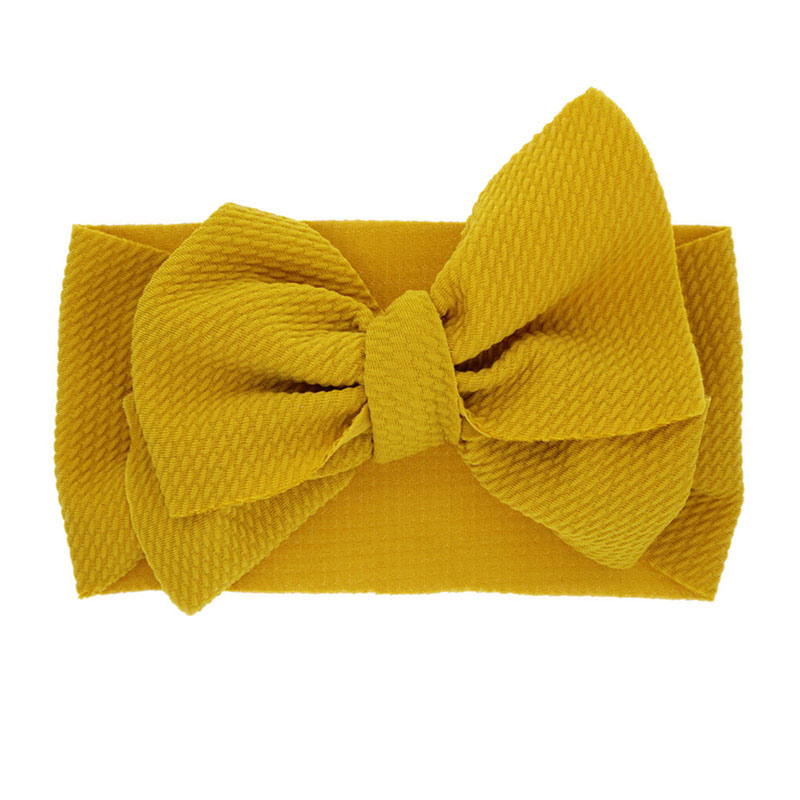 Bandeau à gros nœud pour bébé | En tissu noué de , accessoires pour cheveux, BH615: Yellow