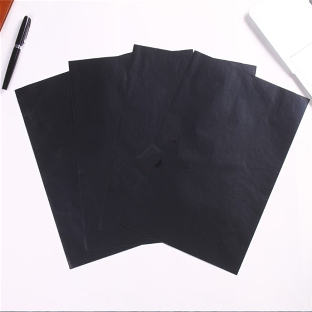 100 stk/æske  a4 sort carbon stencil transfer papir dobbeltsidet hånd pro kopimaskine sporing hektograf repro 33 x 21.5cm