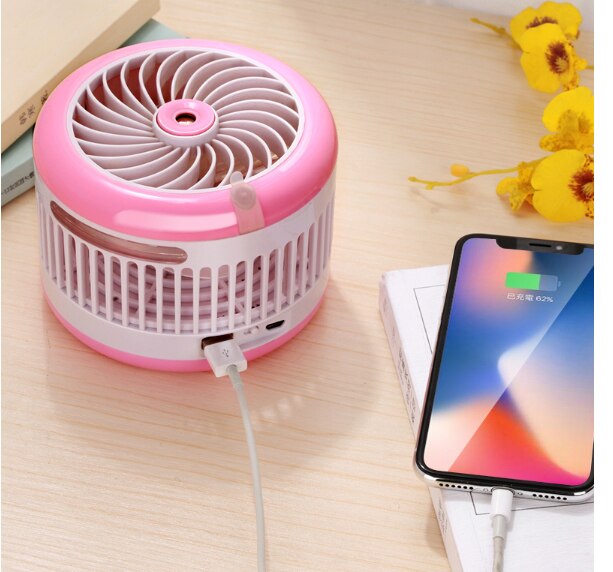 mini electric fan refrigerator water sprayer USB charged handheld portable perfume dispenser electrical fan 90 degree rotation