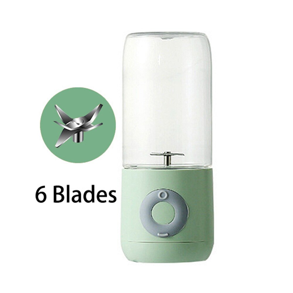 Portable Blender Electric USB Mixer Juicer Machine 500ml Mini Food Smoothie Processor Hand held Personal Fruit Squeezer Juicer: Light Green